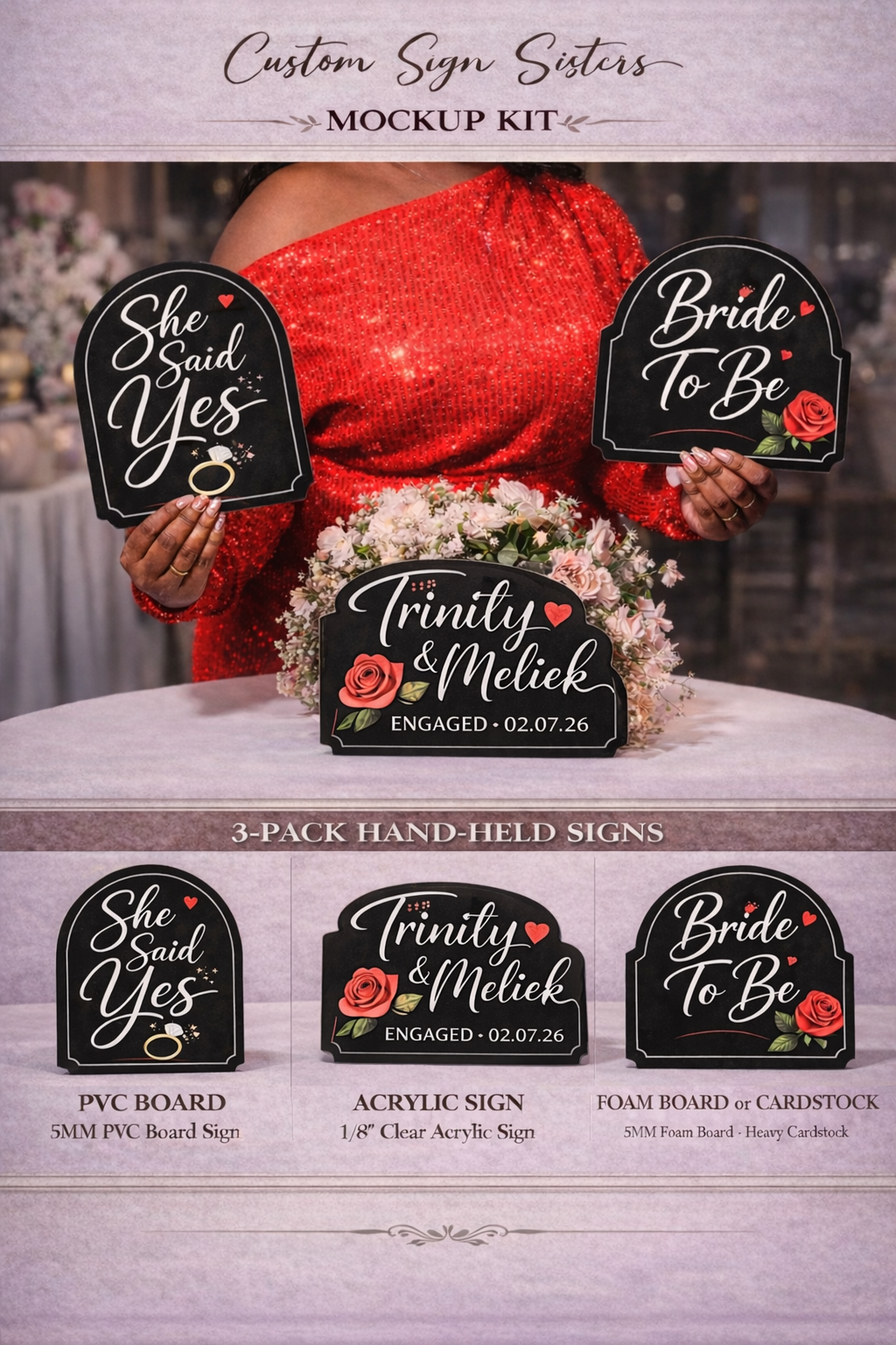 Photo Prop Signs (Set of 6)